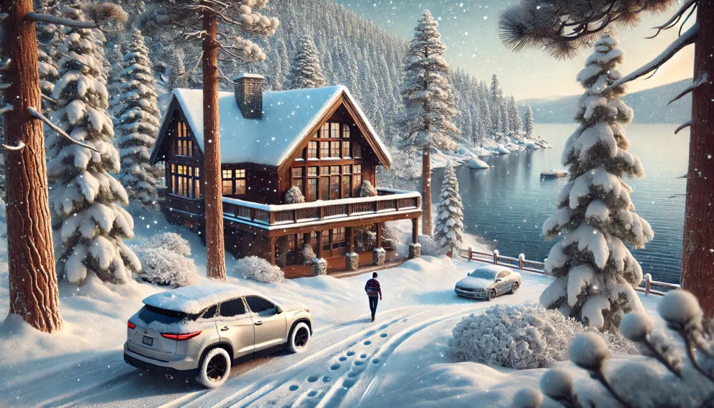 One of the best winter road trip destinations is Lake Tahoe, California-Nevada. Imagine arriving at a cozy lodge nestled near the serene shores of Lake Tahoe, its exterior blanketed in pristine snow. You park your car, step out into the crisp winter air, and are immediately enveloped by the tranquil beauty of the snow-covered landscape.