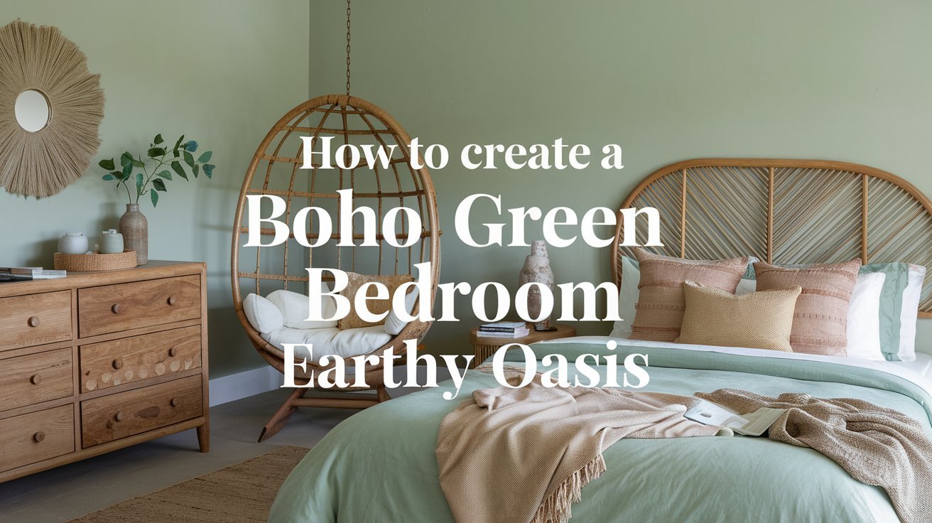 Design a boho green bedroom that feels like a serene retreat. Soft green tones, cozy textures, and natural elements create the perfect earthy oasis. Get inspired with our detailed tips.