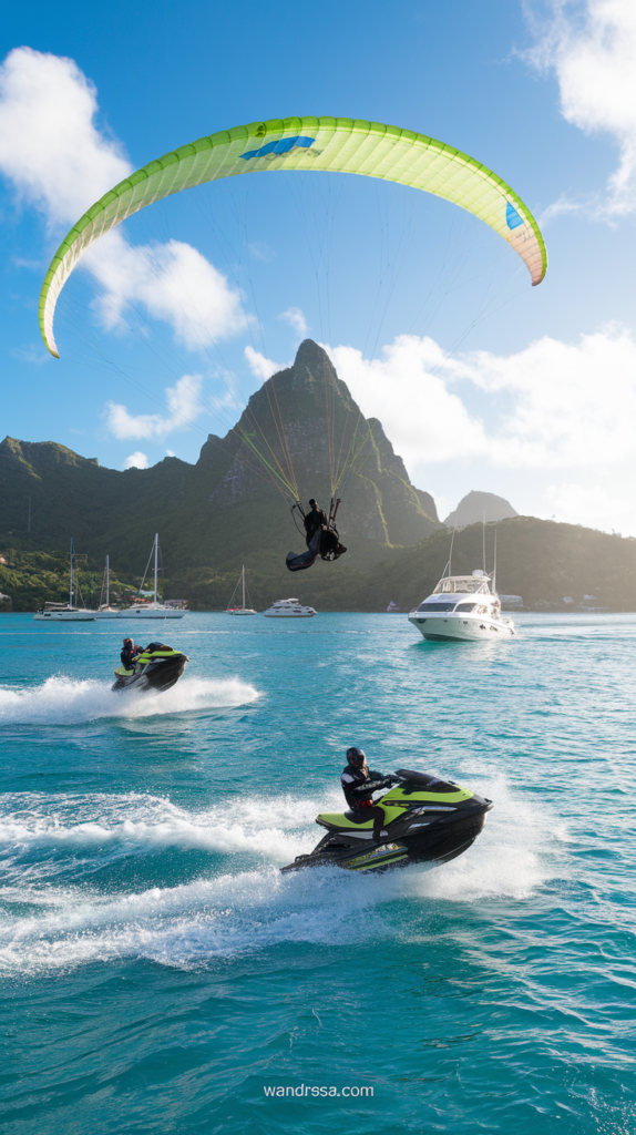 St Lucia Travel Guide. Thrilling water sports at Rodney Bay including Jet Skiing, Para sailing and boating.