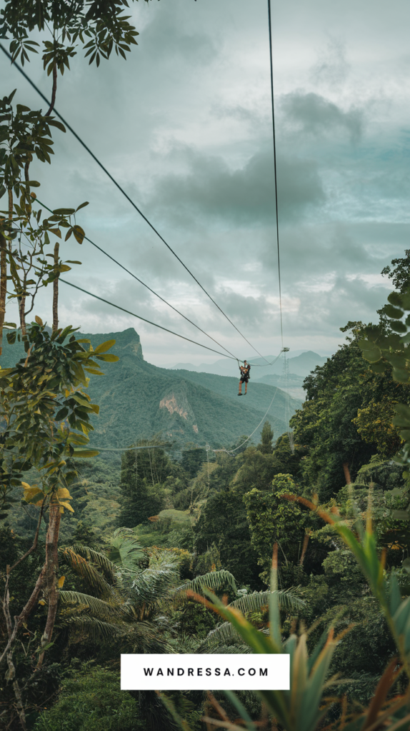 St Lucia Travel Guide. Zip Lining Rainforest Adventures. You zip through the treetops, the cool rainforest breeze rushing past as you gaze down at the dense canopy below, feeling the adrenaline rush as you soar above the jungle, completely immersed in nature.