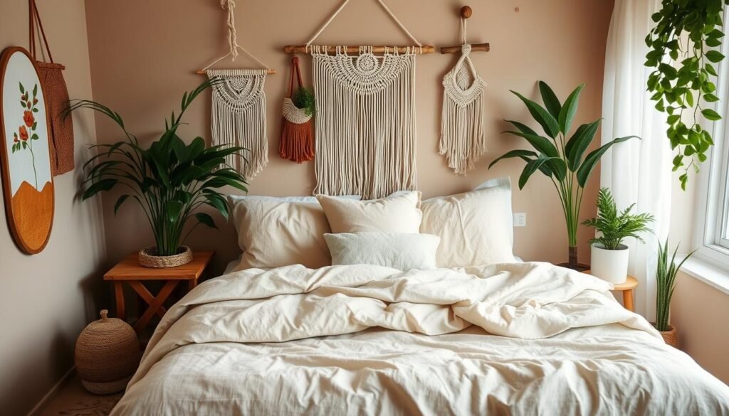 linen boho bedroom