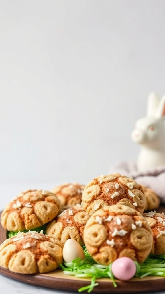 Decorated Low Carb Easter Cookies:
Low carb cinnamon almond cookies shaped for Easter.