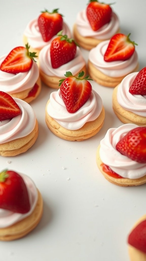 Decorated Low Carb Easter Cookies:
Frosted strawberry shortcake cookies with fresh strawberries on top