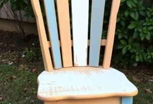 Crafts to make and sell DIY. Upcycled wooden chair in modern color designs.